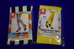 2x Smiffys Tights - 1x Yellow, and 1x Harlequin
