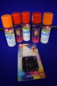 5x Coloured Hair Sprays and 1x Pack of Make-Up Sticks