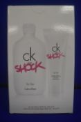 CK One Shock for Her Giftset - 200ml EDT, and 100ml Body Lotion