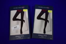 2x Fever Black Opaque Tights