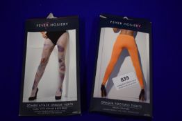 2x Tights - 1x Neon Orange Footless, and 1x Zombie Attack