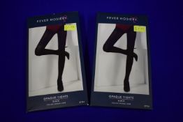 2x Fever Black Opaque Tights