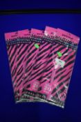Quantity of Pink & Black Zebra Stripe Party Bags