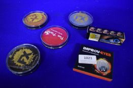 Assorted Face Paints and Contact Lenses