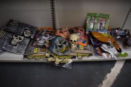 Quantity of Halloween Decorations, Balloons, Fancy Dress Masks, etc.