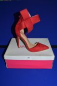 Just Fab Red Stiletto Heels with Bow Size: 7 (new with packaging)