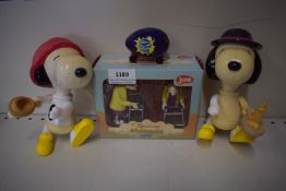 Two Snoopy, Crème Egg, and Racing Granny Novelties