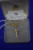 9ct Gold Crucifix & Chain 1.5g