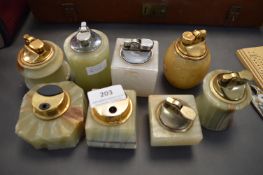 8x Vintage Onyx Table Lighters