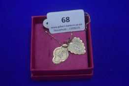 18ct Gold Twin Pendant on 9ct Gold Chain Total Wei