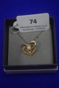 9ct Gold Pendant with Pearl on Chain 3.3g