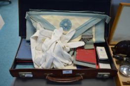 Case Containing Masonic Apron and Regalia