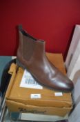 Red Foot Men’s Leather Square Toe Chelsea Boots Size: 10