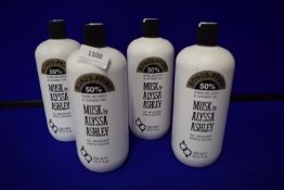 Four Bottles of Alyssa Ashley Musk 750ml Bubbling Bath & Shower Gels