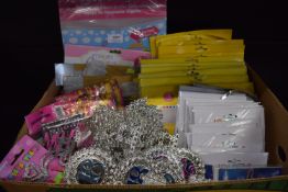 Quantity of Assorted Party Banners, Bags, Decorations, etc.