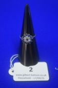 18ct White Gold Diamond & Sapphire Cluster Ring 5g