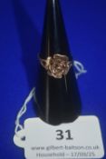9ct Gold Ring with Rose Design 3.1g