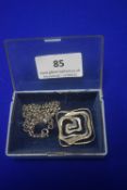 Sterling Silver Abstract Pendant & Chain