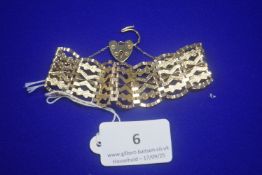 9ct Gold 7 Bar Gate Bracelet 17.7g