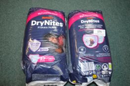 *2x packs of Huggies Dry Nights Pyjama Pants Size: 4-7 months