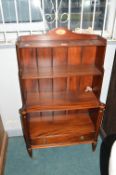 Antique Style Reproduction Mahogany Shelf Unit with Shell Cartouche