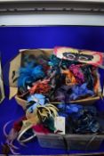 Large Quantity of Feathered Fascinators, Hair Clips & Face Masks