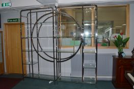 *Large Chrome and Glass Shelf Display Unit