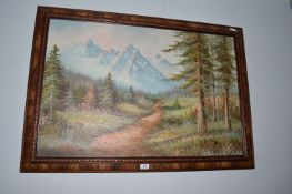 Alpine Mountainscape Oil on Canvas by Ruckin