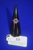 9ct Gold Dress Ring set with Single Oval Amethyst