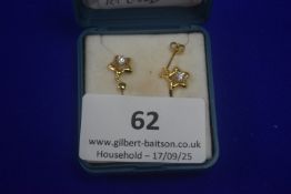 Pair of 9ct Gold Earrings with Star Design 0.5g