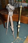 Movie Projector Style Tripod Lamp, and a Standard Lamp
