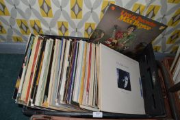 Crate of 12” LP Records Including Mixed Pop and Oldies