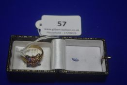 9ct Gold Ring Set with Multicoloured Stones - AF 1