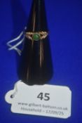 9ct Gold Dress Ring Set with Single Green Agate 1.