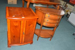 Three Drawer Halfmoon Hall Table plus Storage Cupboard