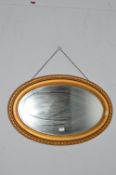 Gilt Framed Oval Bevelled Edge Mirror