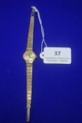 Ladies 9ct Gold Everite Wristwatch on 9ct Gold Bra