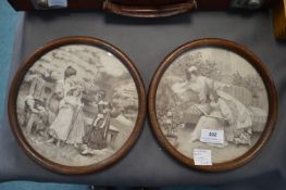 Pair of Circular Framed Prints