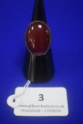 9ct Gold Ring Set with Large Oval Blood Stone 10.8