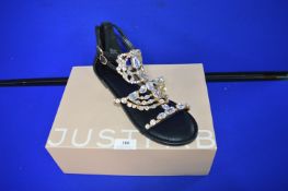 Just Fab Lady’s Black Sandals Size: 7 (new with packaging)