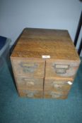 1950’s Oak Six Drawer Filing Cabinet
