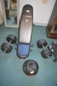 Confidence Fitness Ab Training Board, 8kg Kettlebell, and 2x Water Filled Dumbbells