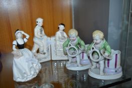 Decorative Pottery Figures Including Spill Vases (AF)