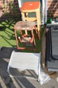 Garden Steps, Folding Stool, and a Barstool