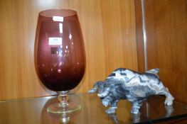 Large Glass Goblet and a Marble Bull (AF)