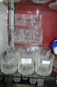 2x Sets of 6 Cut Glass Lead Crystal Tumblers