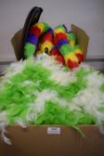 Quantity of Feather Boas, Rainbow Cat Tails, and Dress Up Shields