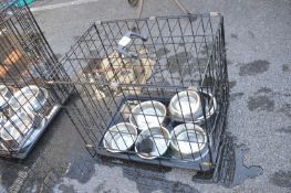 Metal Pet Cage and Feed Bowls