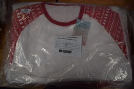 *5x Men’s Red & White Christmas Pyjama Sets Size: S