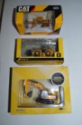 3x Diecast Plant Vehicles by CAT and Oxford